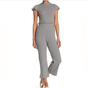 NWT VELVET TORCH Sleeveless Ribbed Jumpsuit Gray